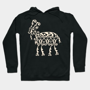 Retro Yule Goat Victorian Christmas Hygge Aesthetic Pagan Julbocken Hoodie